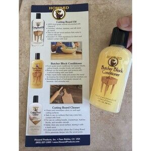 Howard BUTCHER BLOCK CONDITIONER 2oz. Wood Cutting Board Utensils Food Grade